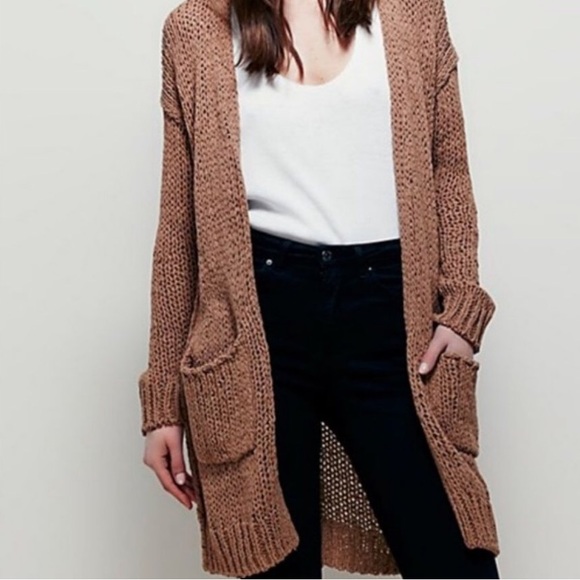 Free People Simply Sienna Cardigan Camel Size XS - Picture 3 of 12